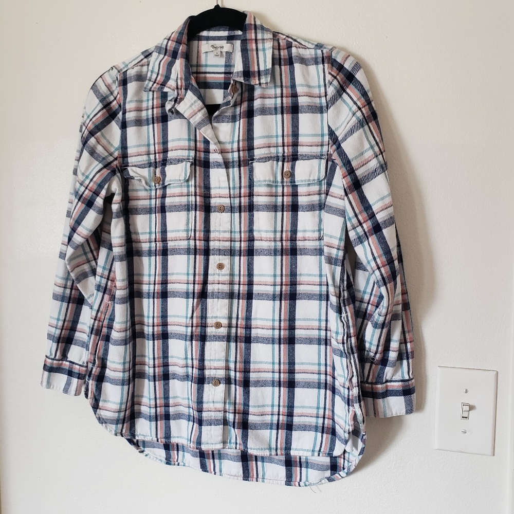 Madewell Plaid Flannel Size Small Side Pockets